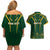 Personalised South African Heritage Day Couples Matching Off Shoulder Short Dress and Hawaiian Shirt Kente Ethnic Patterns Mix Springboks LT7 - Wonder Print Shop