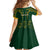 Personalised South African Heritage Day Kid Short Sleeve Dress Kente Ethnic Patterns Mix Springboks - Wonder Print Shop