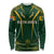 Personalised South African Heritage Day Long Sleeve Shirt Kente Ethnic Patterns Mix Springboks - Wonder Print Shop