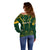 Personalised South African Heritage Day Off Shoulder Sweater Kente Ethnic Patterns Mix Springboks - Wonder Print Shop