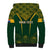 Personalised South African Heritage Day Sherpa Hoodie Kente Ethnic Patterns Mix Springboks - Wonder Print Shop