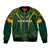 Personalised South African Heritage Day Sleeve Zip Bomber Jacket Kente Ethnic Patterns Mix Springboks - Wonder Print Shop