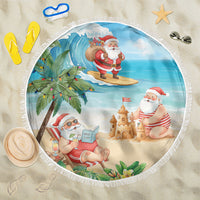 Tropical Christmas Funny Santa Beach Blanket Beach Vacation