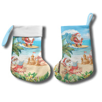 Tropical Christmas Funny Santa Christmas Stocking Beach Vacation