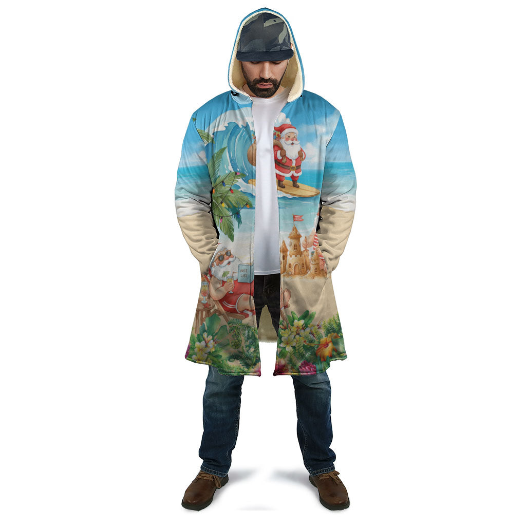 Tropical Christmas Funny Santa Cloak Beach Vacation
