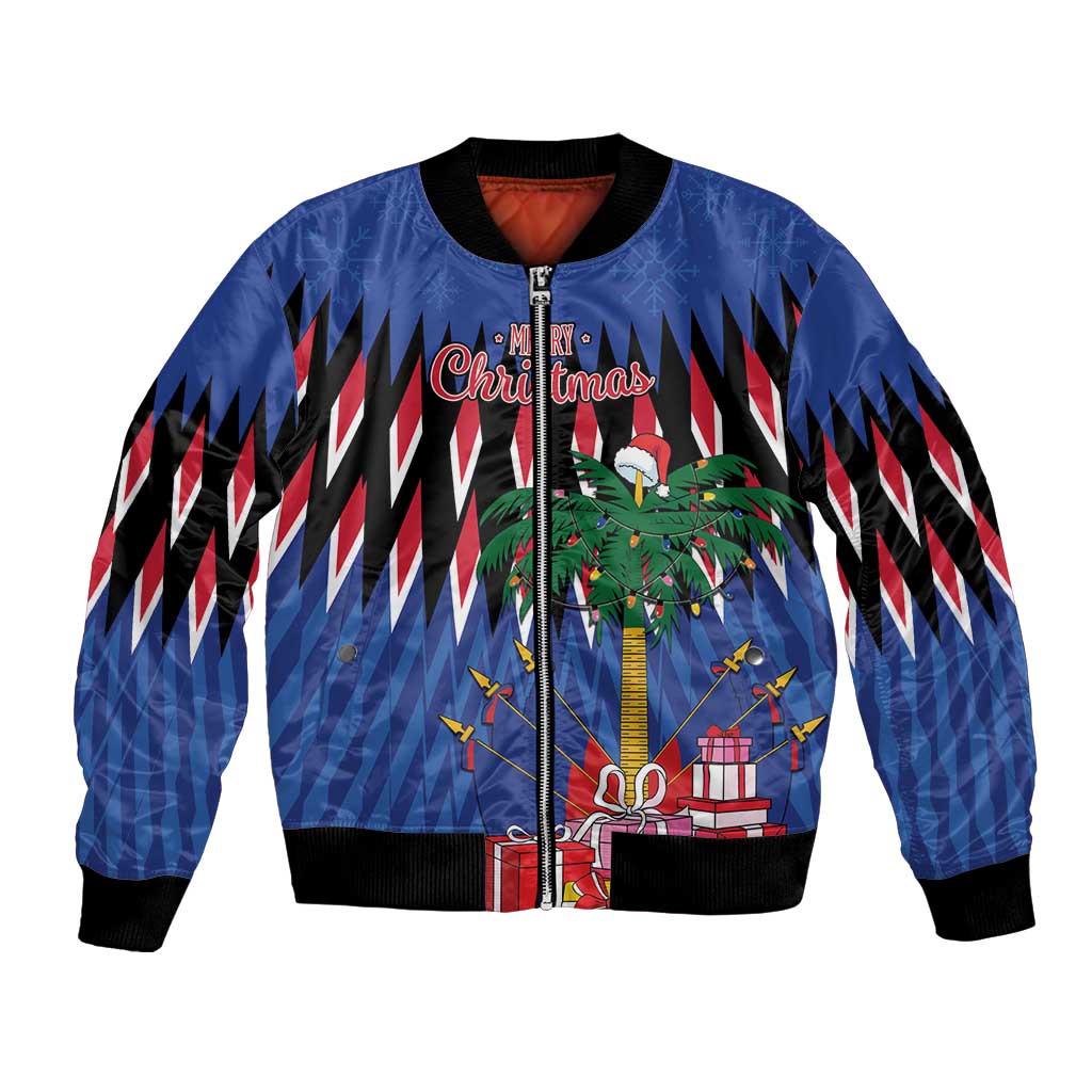 Personalized Haiti Bomber Jacket Christmas Festive Vibes LT7 - Wonder Print Shop