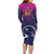 UAE Cricket Custom Family Matching Long Sleeve Bodycon Dress and Hawaiian Shirt Arabian Falcon LT7 - Wonder Print Shop