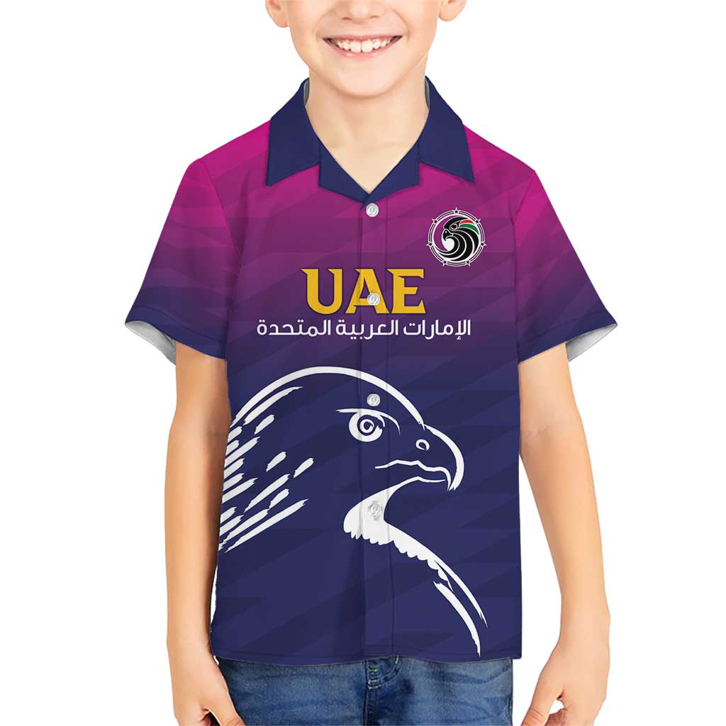 UAE Cricket Custom Kid Hawaiian Shirt Arabian Falcon - Wonder Print Shop