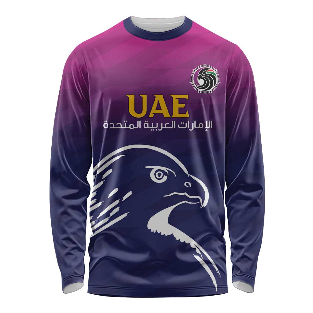 UAE Cricket Custom Long Sleeve Shirt Arabian Falcon - Wonder Print Shop