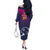 UAE Cricket Custom Off The Shoulder Long Sleeve Dress Arabian Falcon - Wonder Print Shop