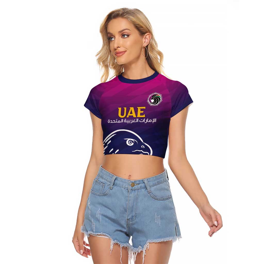 UEA Cricket Custom Raglan Cropped T Shirt Arabian Falcon