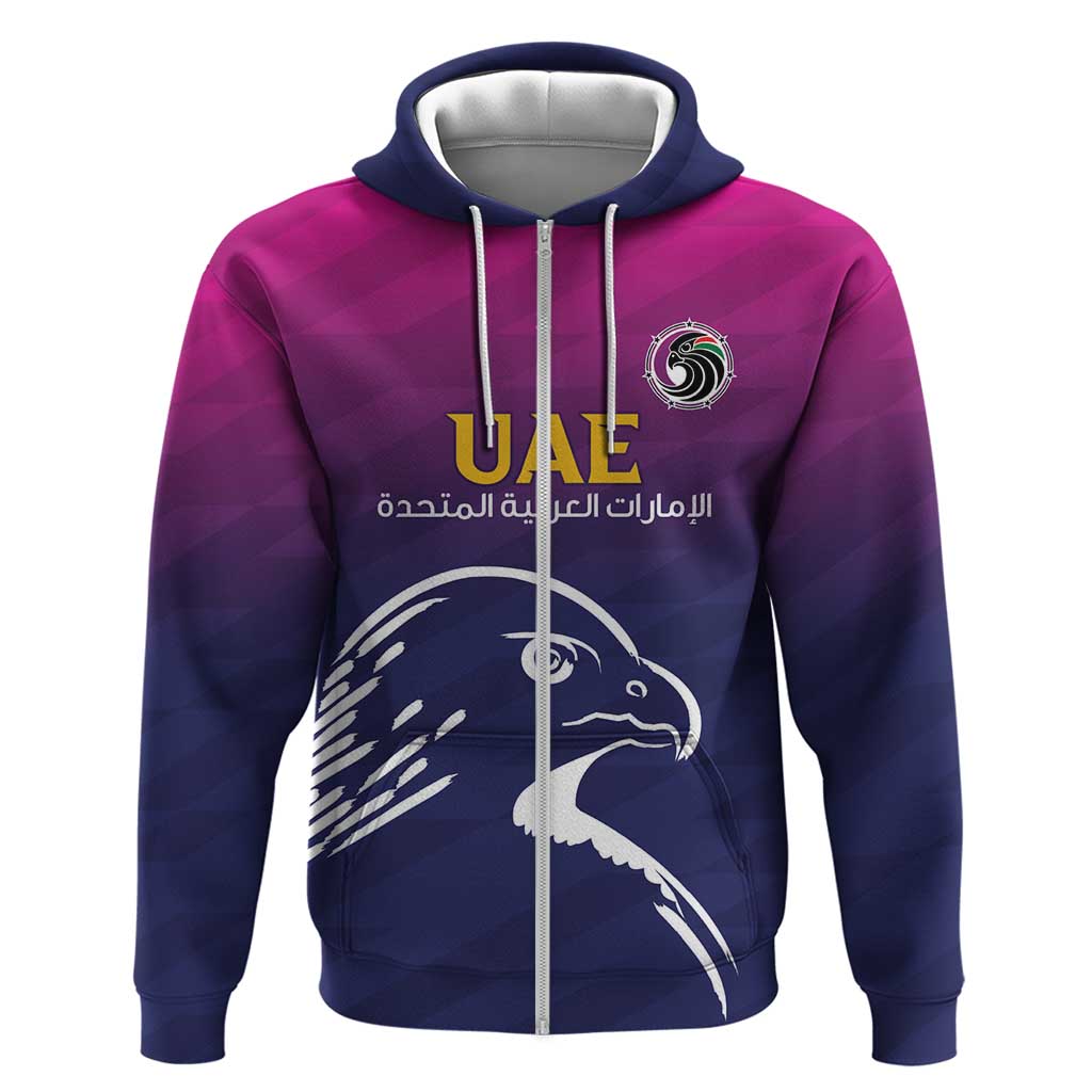 UEA Cricket Custom Zip Hoodie Arabian Falcon