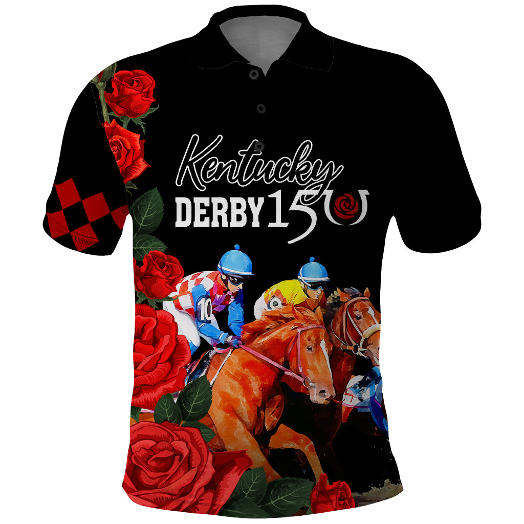 Horse Racing Custom Polo Shirt 150 Anniversary Race For the Roses - Wonder Print Shop