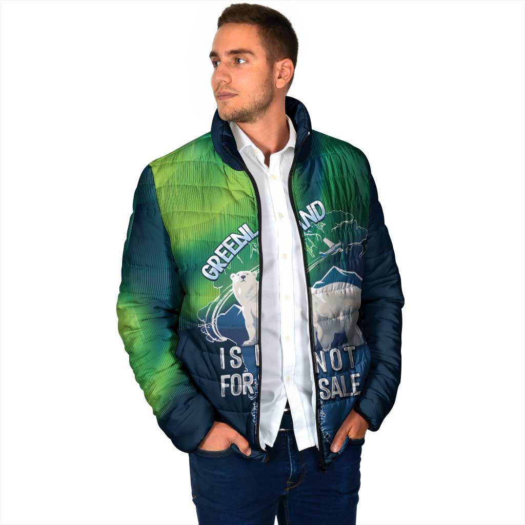 Greenland Is Not For Sale Padded Jacket Arctic Aurora Borealis