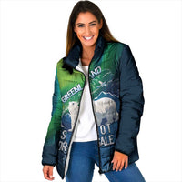 Greenland Is Not For Sale Padded Jacket Arctic Aurora Borealis