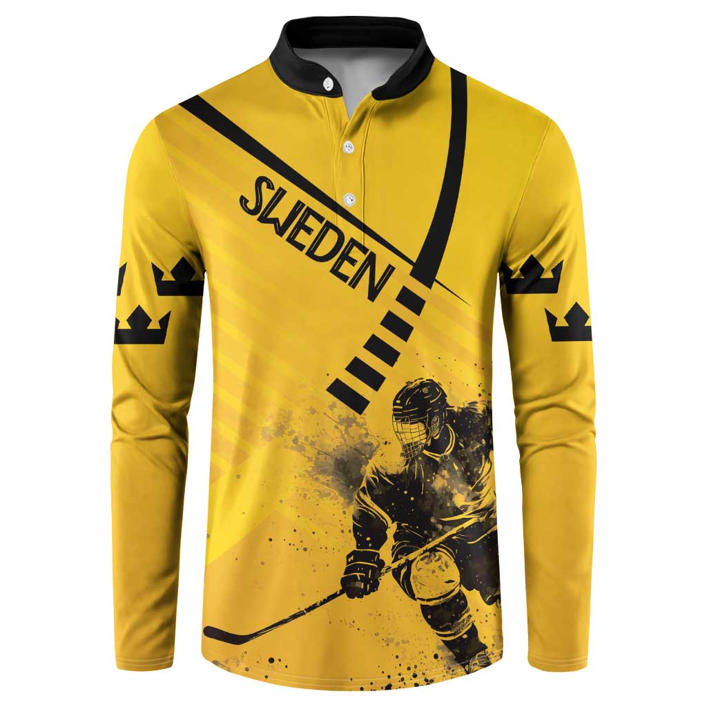 Sweden Ice Hockey Personalized Button Sweatshirt Tre Kronor - GO Sweden