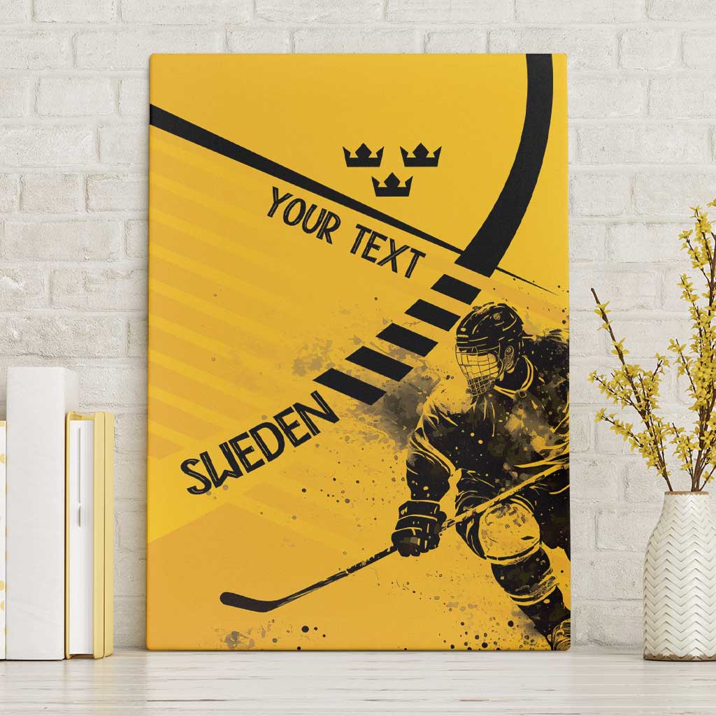 Sweden Ice Hockey Personalized Canvas Wall Art Tre Kronor - GO Sweden