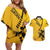 Sweden Ice Hockey Personalized Couples Matching Off Shoulder Short Dress and Hawaiian Shirt Tre Kronor - GO Sweden