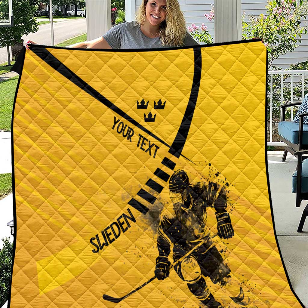 Sweden Ice Hockey Personalized Quilt Tre Kronor - GO Sweden