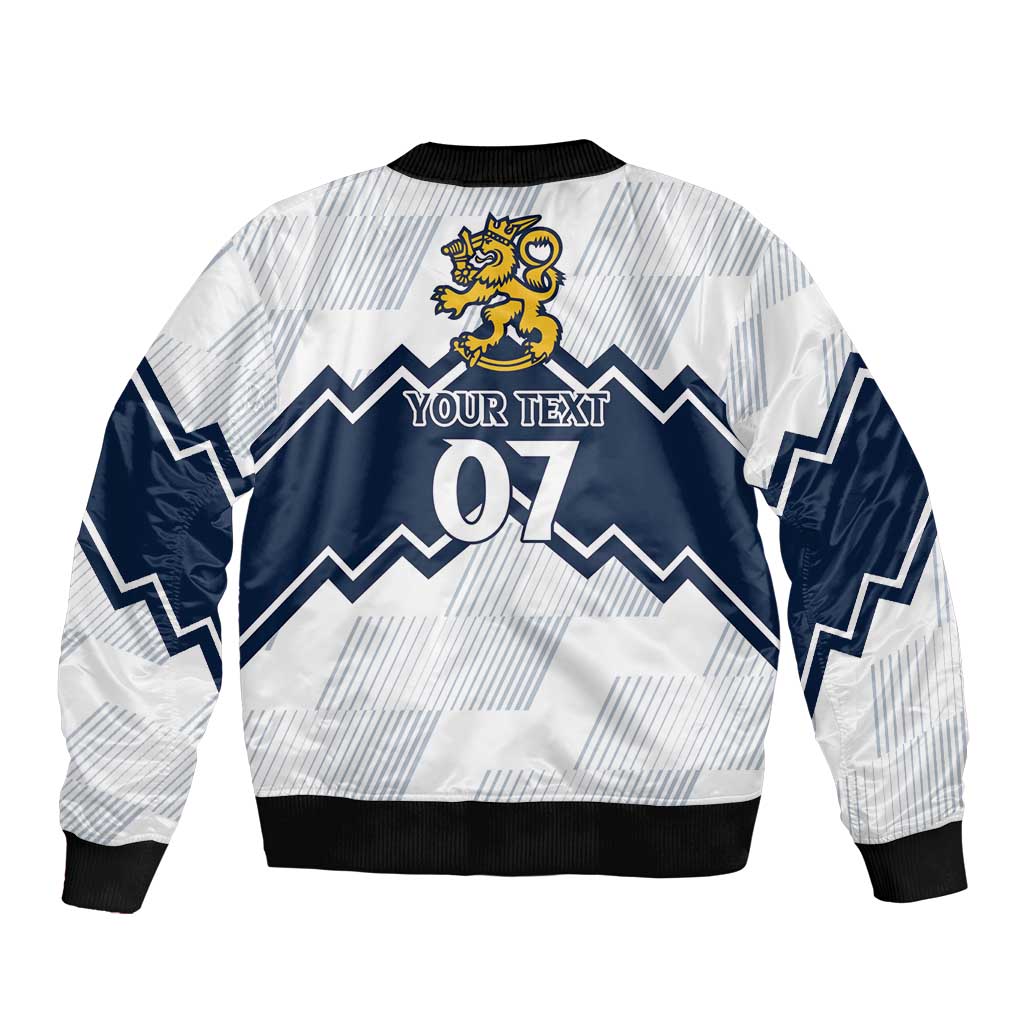 Suomi Ice Hockey Custom Bomber Jacket Scandinavian Mountains Inspired