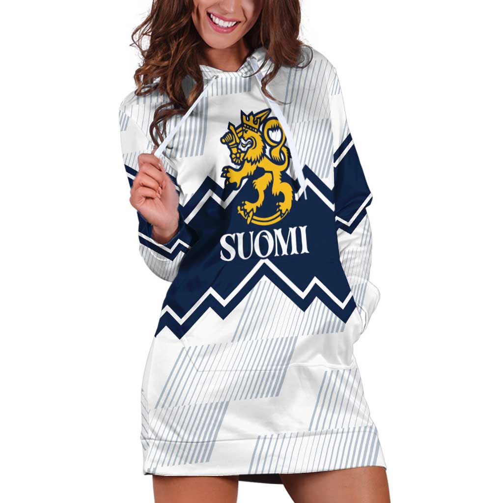 Suomi Ice Hockey Custom Hoodie Dress Scandinavian Mountains Inspired