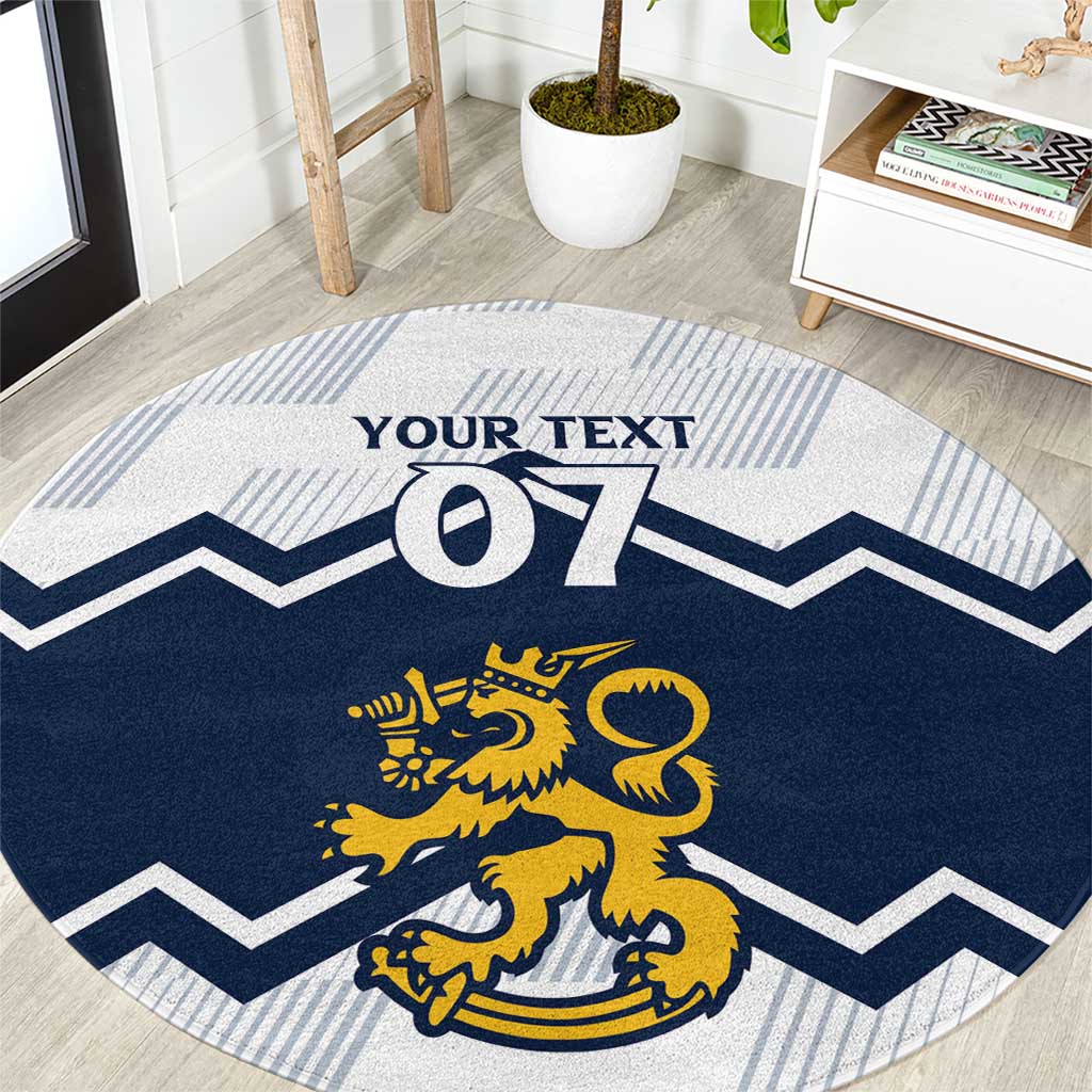 Suomi Ice Hockey Custom Round Carpet Scandinavian Mountains Inspired