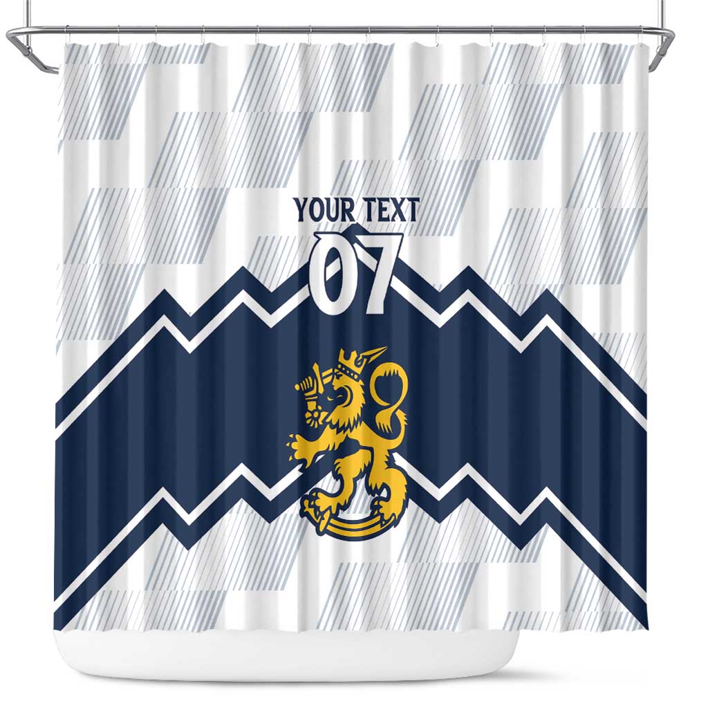 Suomi Ice Hockey Custom Shower Curtain Scandinavian Mountains Inspired