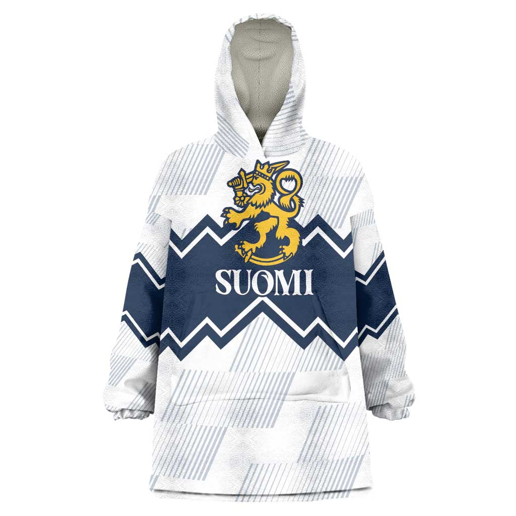 Suomi Ice Hockey Custom Wearable Blanket Hoodie Scandinavian Mountains Inspired