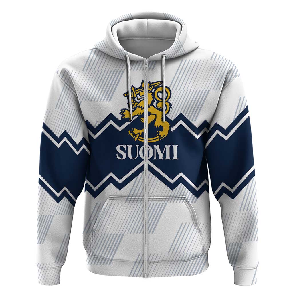 Suomi Ice Hockey Custom Zip Hoodie Scandinavian Mountains Inspired