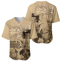 Sand baseball jerseys, front and back, vintage sea map with ship print