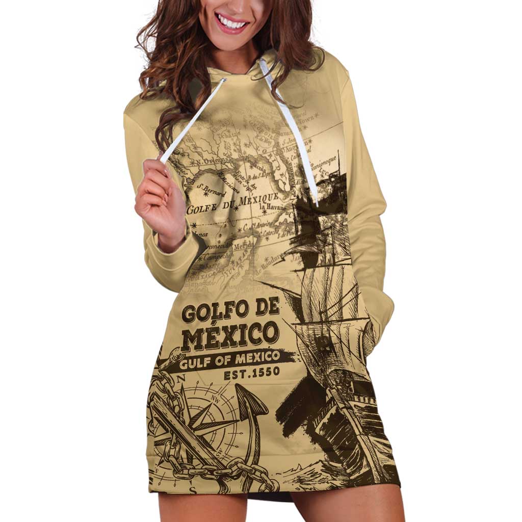 Gulf Of Mexico Vintage Map Est.1550 Hoodie Dress