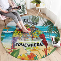 It's 5 o'clock Somewhere Round Carpet Beach Party - Wonder Print Shop