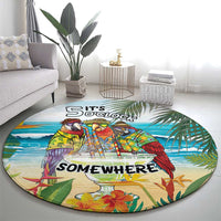 It's 5 o'clock Somewhere Round Carpet Beach Party - Wonder Print Shop