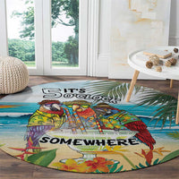 It's 5 o'clock Somewhere Round Carpet Beach Party - Wonder Print Shop