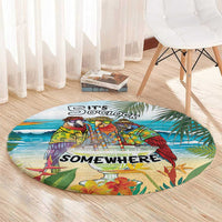 It's 5 o'clock Somewhere Round Carpet Beach Party - Wonder Print Shop