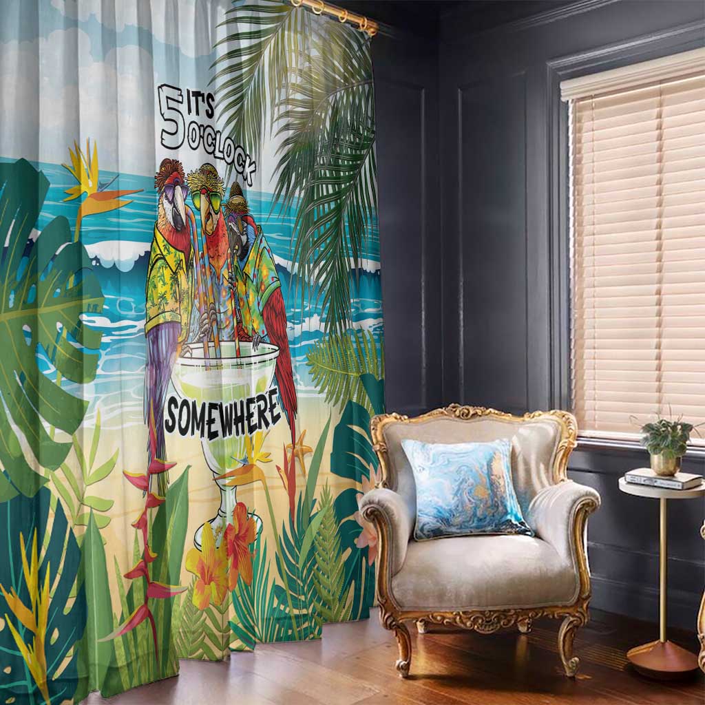 It's 5 o'clock Somewhere Window Curtain Beach Party - Wonder Print Shop