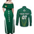 Personalised Ireland Rugby Couples Matching Off Shoulder Maxi Dress and Long Sleeve Button Shirts World Cup 2023 GO Shamrocks LT7 - Wonder Print Shop