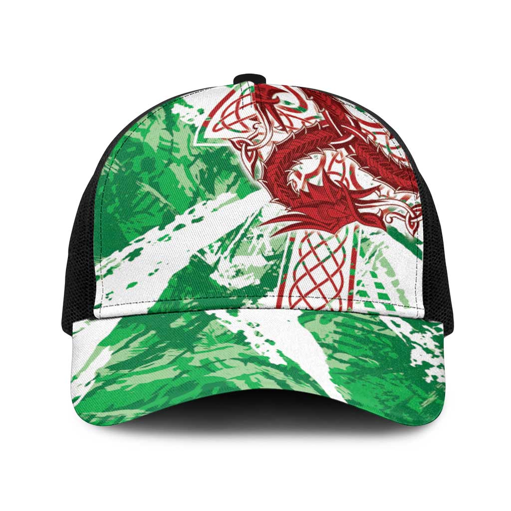 Wales Cymru Am Byth Baseball Net Cap Celtic Dragon Triskelion - Wonder Print Shop