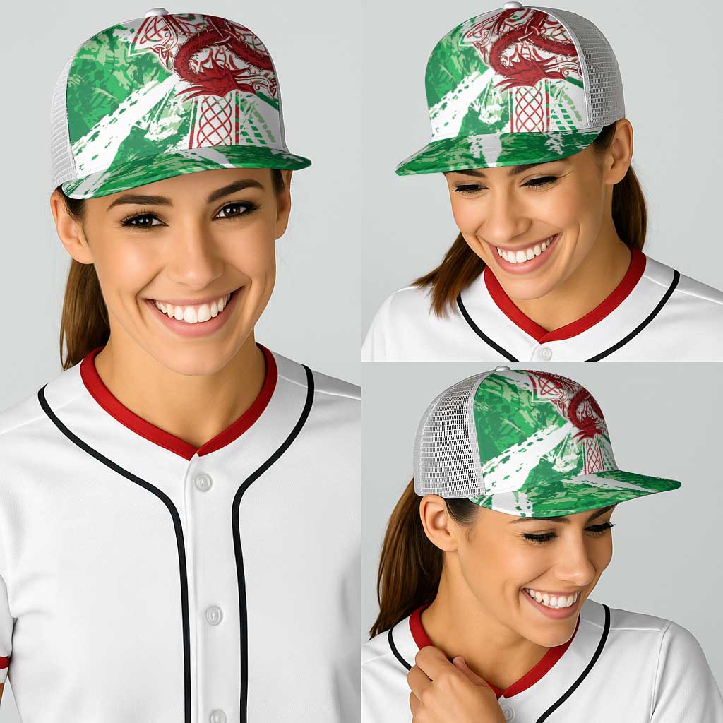 Wales Cymru Am Byth Baseball Net Cap Celtic Dragon Triskelion - Wonder Print Shop