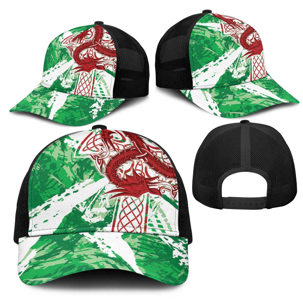 Wales Cymru Am Byth Mesh Trucker Cap Celtic Dragon Triskelion - Wonder Print Shop