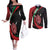 Kenya Mashujaa Day Personalized Couples Matching Off The Shoulder Long Sleeve Dress and Long Sleeve Button Shirt Lion Warrior with Masai Shield