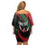 Kenya Mashujaa Day Personalized Family Matching Off Shoulder Short Dress and Hawaiian Shirt Lion Warrior with Masai Shield LT7 - Wonder Print Shop