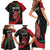 Kenya Mashujaa Day Personalized Family Matching Short Sleeve Bodycon Dress and Hawaiian Shirt Lion Warrior with Masai Shield - Wonder Print Shop