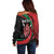 Kenya Mashujaa Day Personalized Off Shoulder Sweater Lion Warrior with Masai Shield - Wonder Print Shop