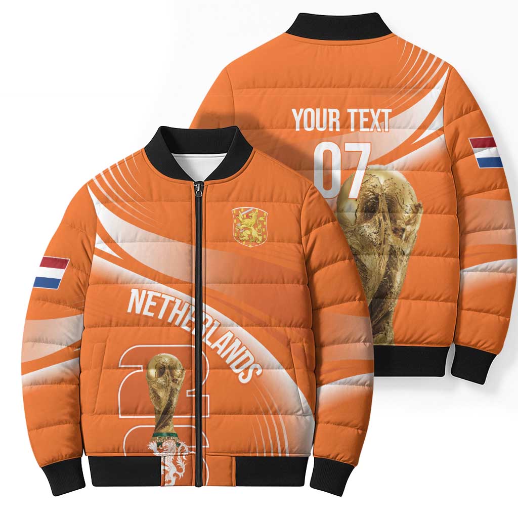 Netherlands Custom Orange Lions WC2026 Bomber Puffer Jacket - Wonder Print Shop