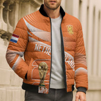 Netherlands Custom Orange Lions WC2026 Bomber Puffer Jacket - Wonder Print Shop