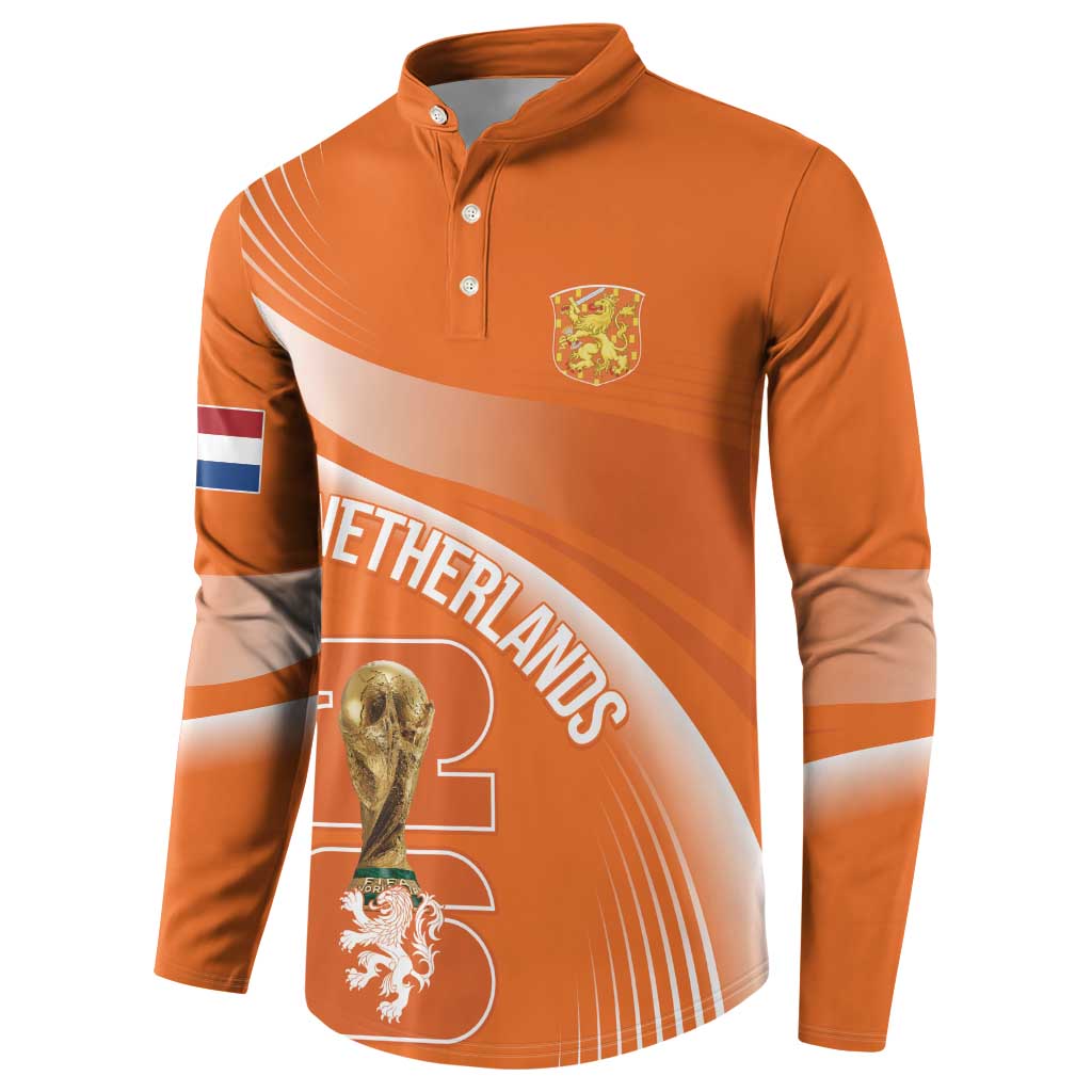Netherlands Custom Orange Lions WC2026 Button Sweatshirt - Wonder Print Shop