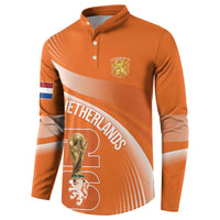 Netherlands Custom Orange Lions WC2026 Button Sweatshirt - Wonder Print Shop