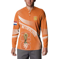 Netherlands Custom Orange Lions WC2026 Button Sweatshirt - Wonder Print Shop
