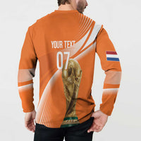Netherlands Custom Orange Lions WC2026 Button Sweatshirt - Wonder Print Shop